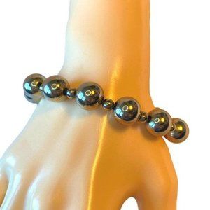 Vintage Monet Silver Bead Bracelet